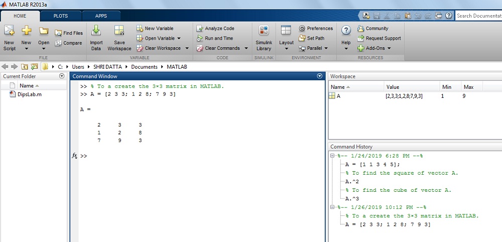 2 vectors to matrix matlab