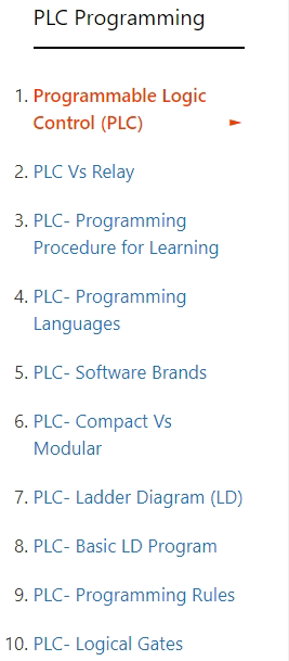 PLC programming tutorial list